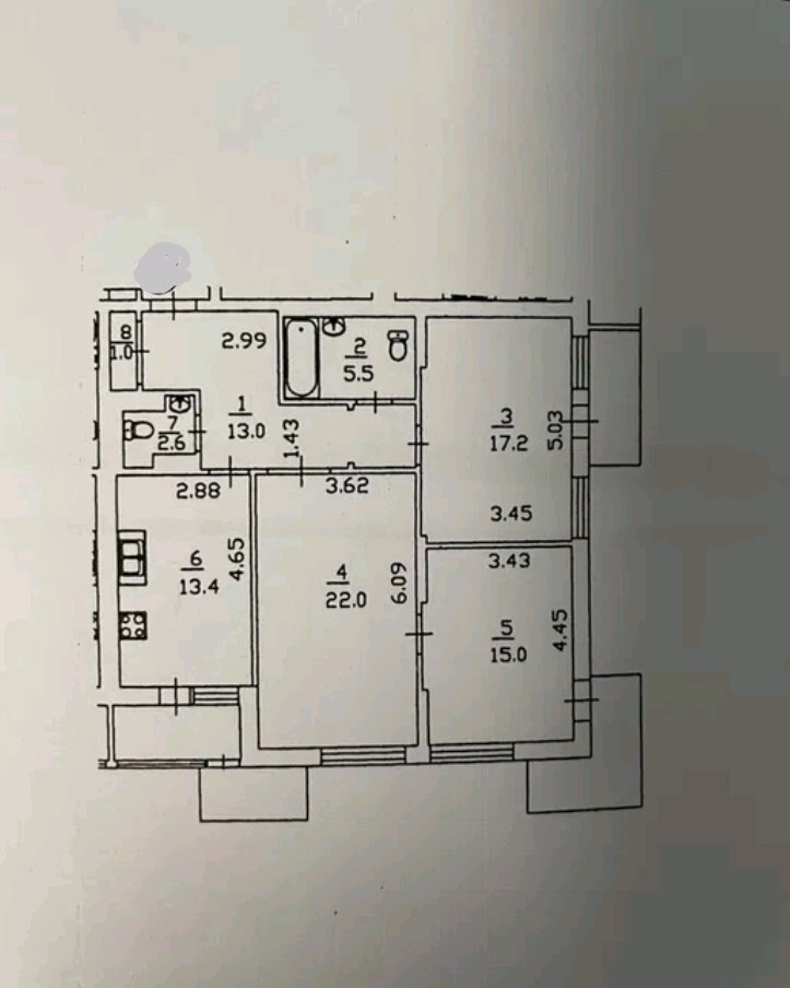 3-комн. вторичка, 98 м<sup>2</sup>, поверх 16/20