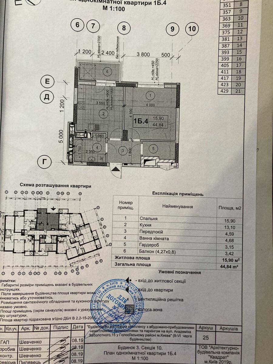 Продажа, 1-комн. вторичка, 45 м<sup>2</sup>, поверх 12/24